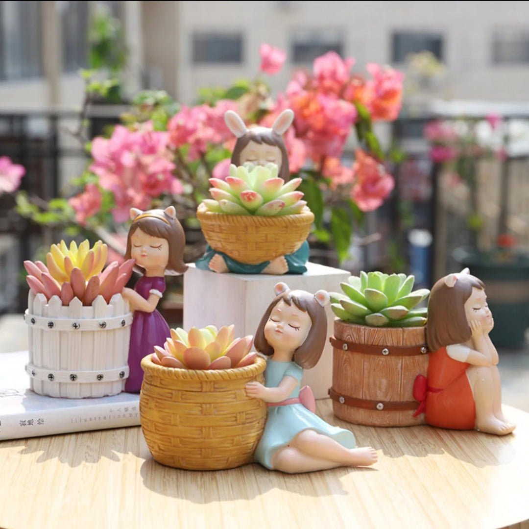 
                  
                    Basket Girl Planters (Set of 4) - Kreate- Planters & Pots
                  
                