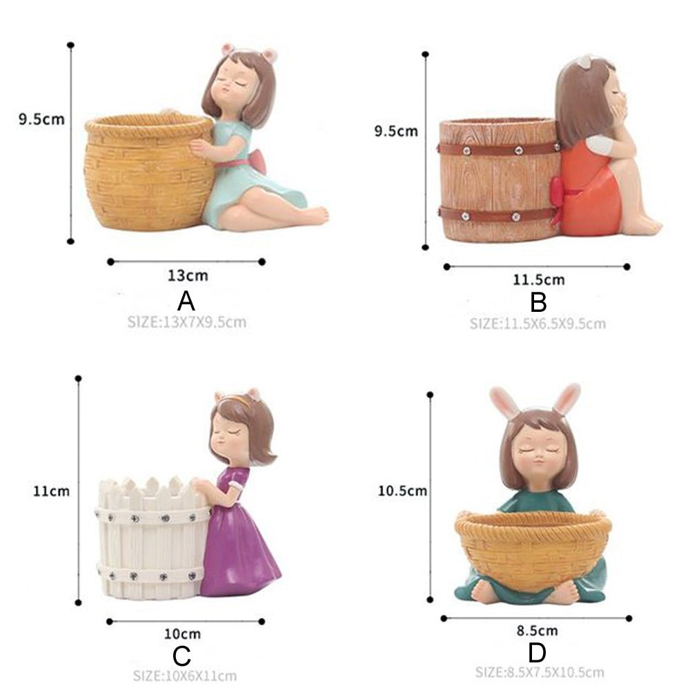 
                  
                    Basket Girl Planters (Set of 4) - Kreate- Planters & Pots
                  
                