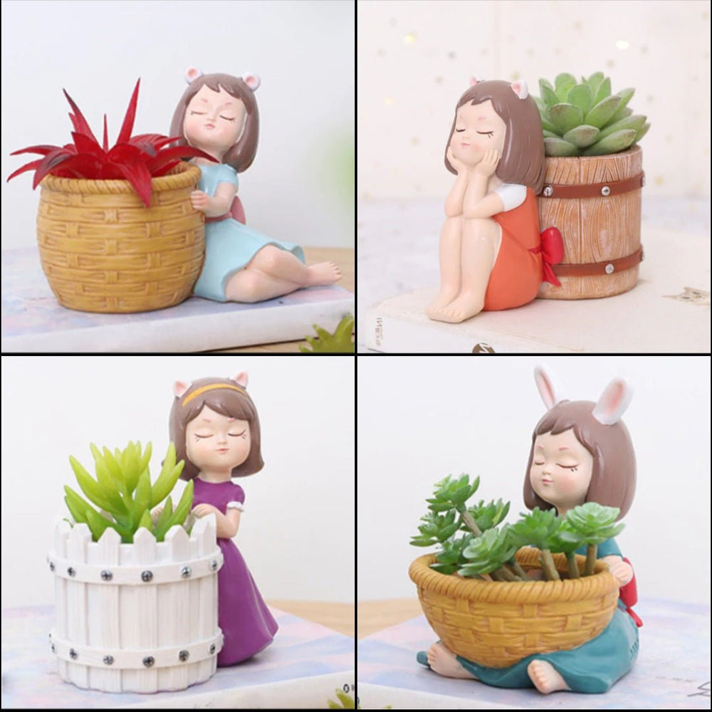 
                  
                    Basket Girl Planters (Set of 4) - Kreate- Planters & Pots
                  
                