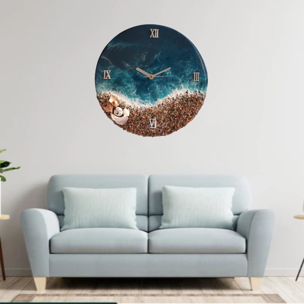 Beach Theme Resin Clock - Kreate- Wall Decor