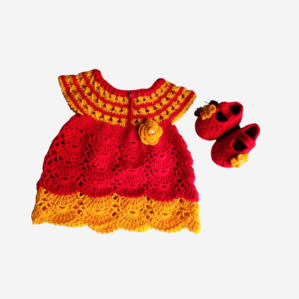 Beautiful Baby Woolen Frock - Kreate- Dresses & jumpsuits