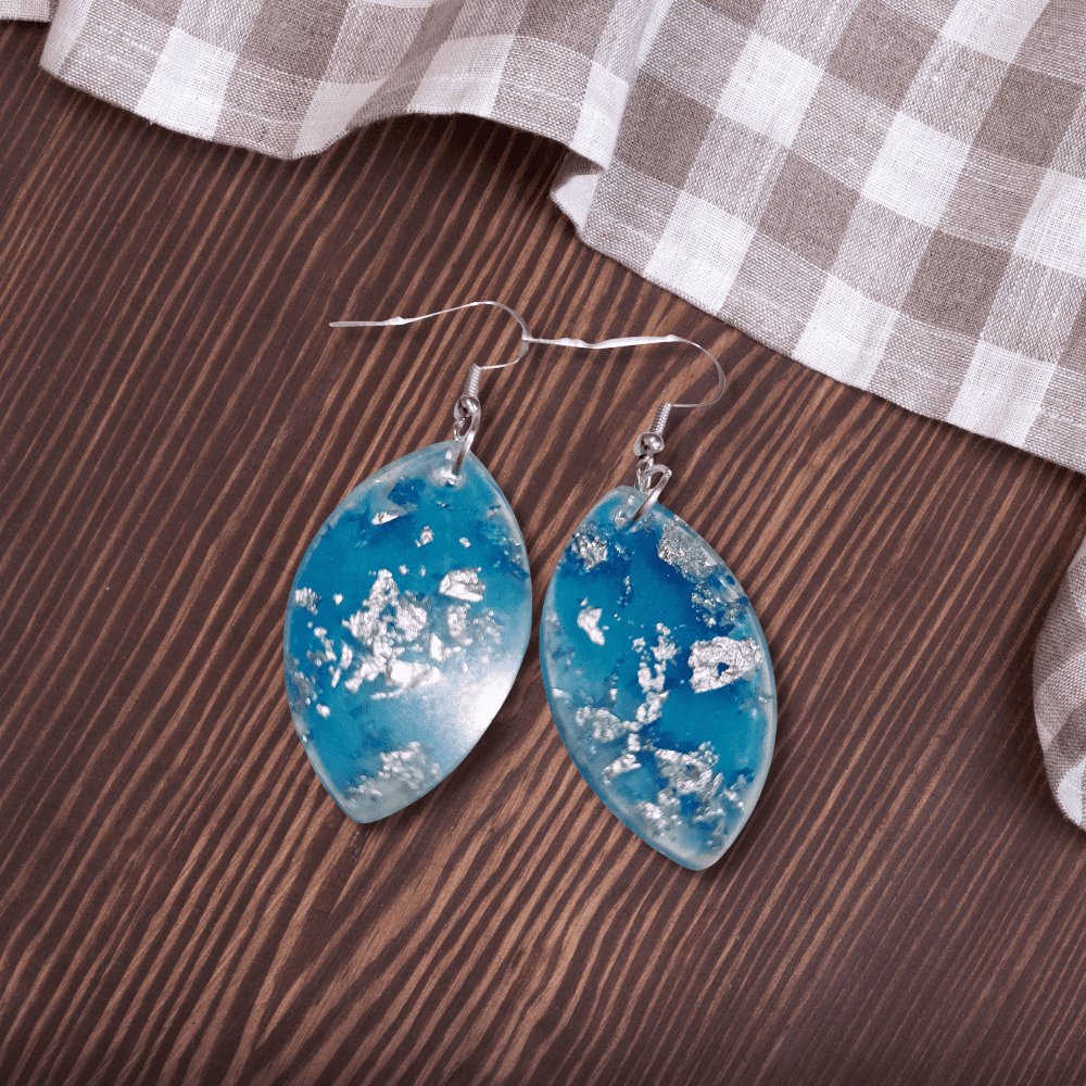 Beautiful Blue With Silver Earrings - Kreate- Earrings