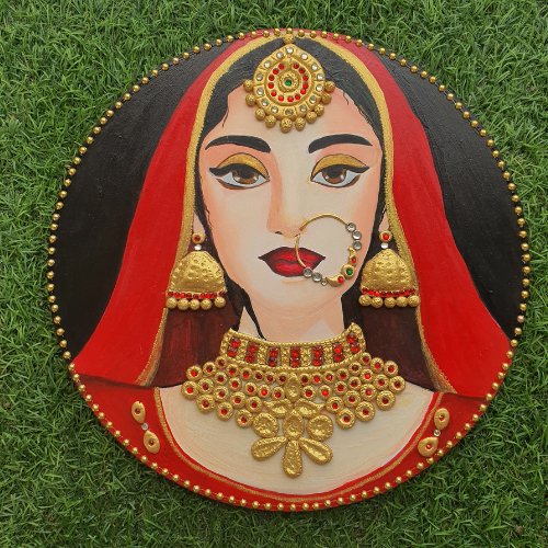 Beautiful Bride with Golden Jewellery - Kreate- Wall Decor