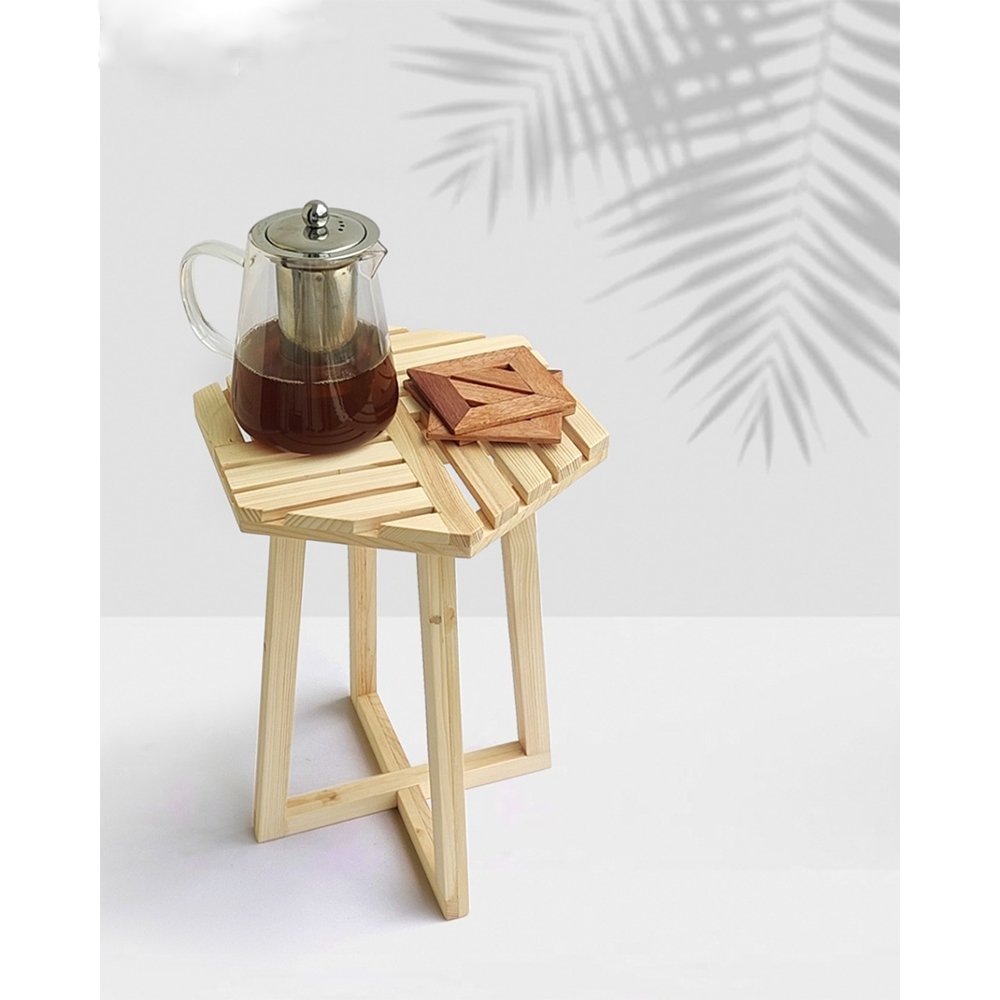 Beautiful Handcrafted Wooden Side Table - Kreate- Tables