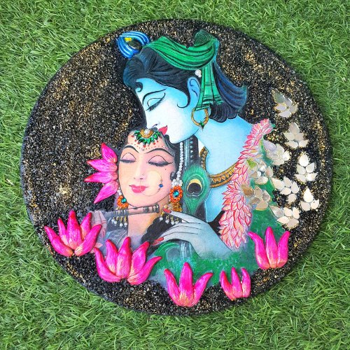 Beautiful Radha Krishna Painting - Kreate- Wall Decor