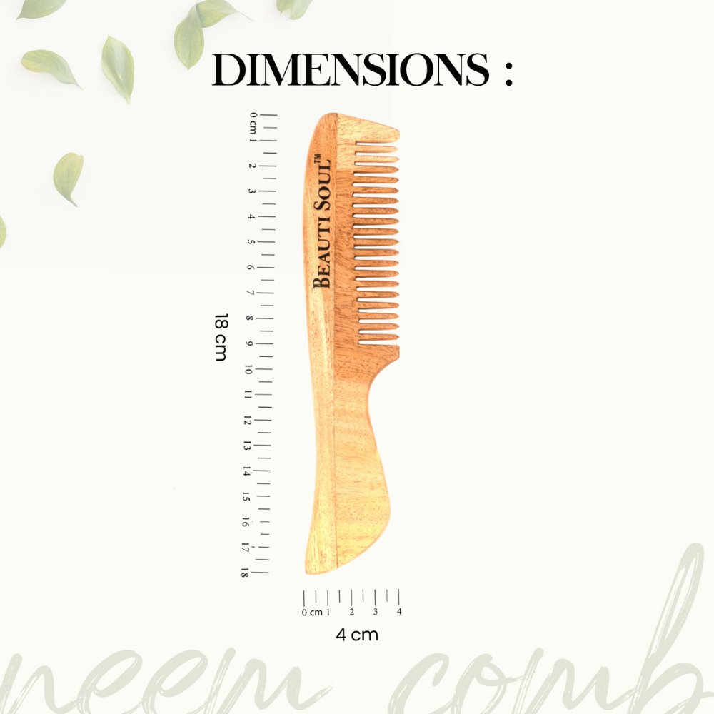 
                  
                    Beautisoul Organic Neem Wood Comb with Handle - Kreate- Combs
                  
                