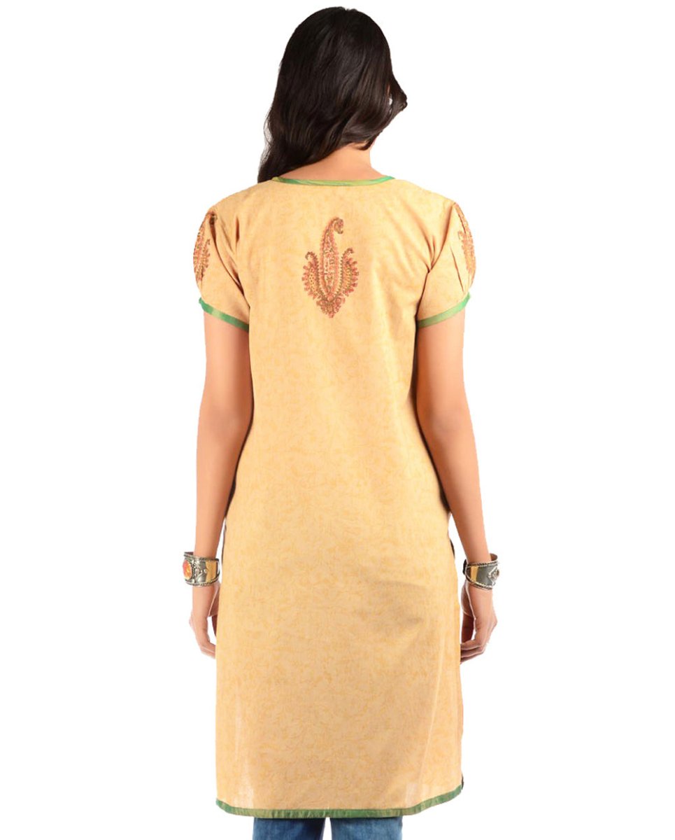 
                  
                    Beige Cotton Block Print Kurta - Kreate- Kurtis & Salwar Suits
                  
                
