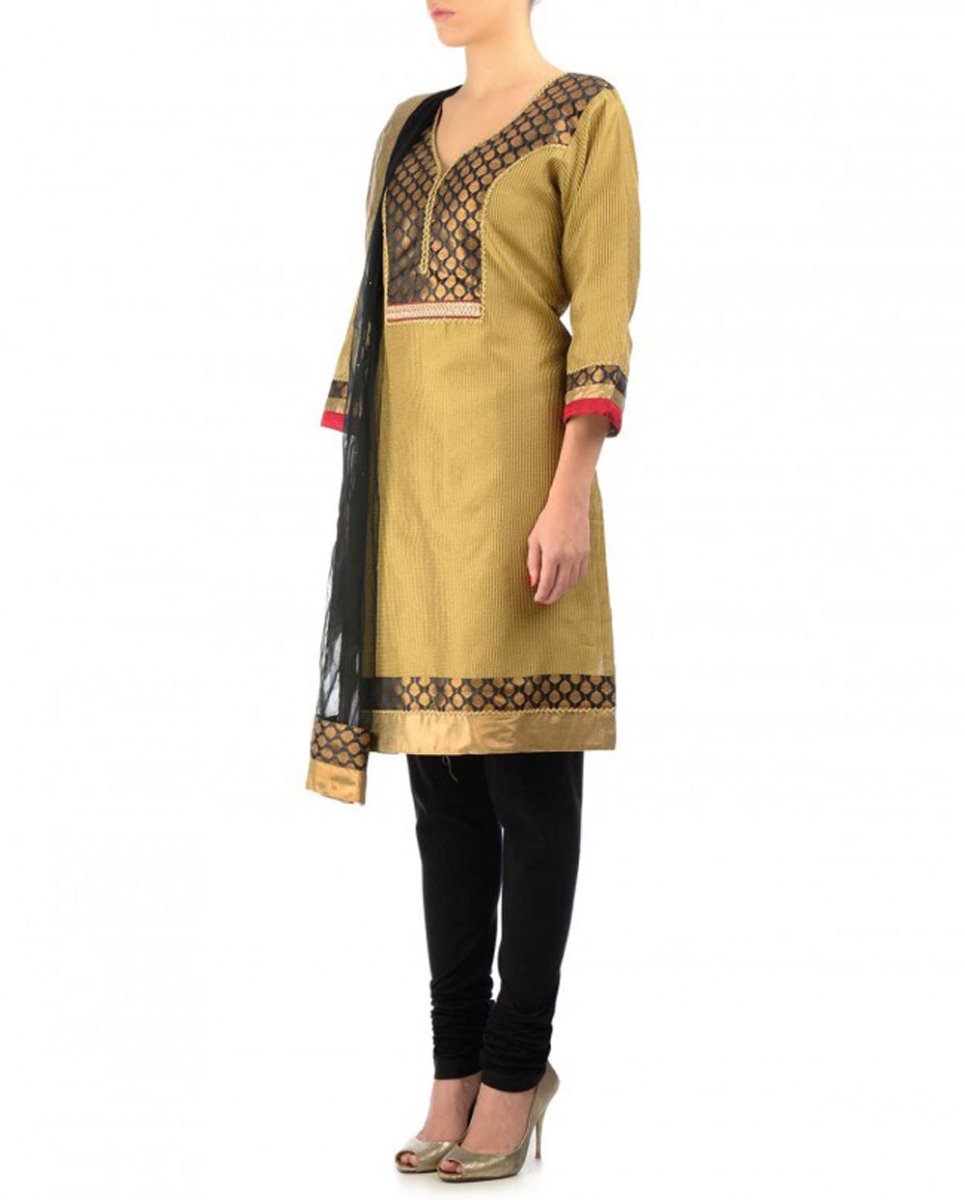 
                  
                    Beige Cotton Silk Kurta - Kreate- Kurtis & Salwar Suits
                  
                