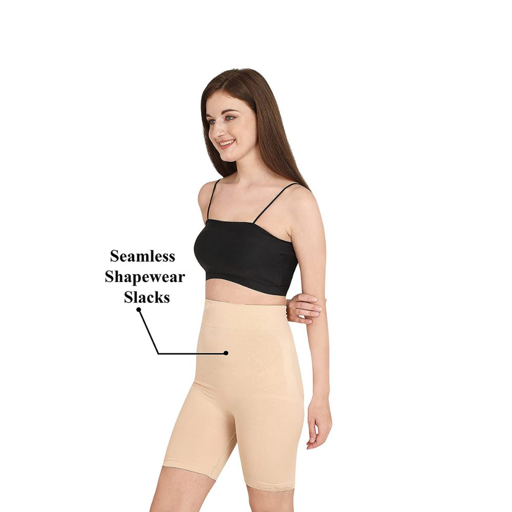 
                  
                    Beige Seamless Shape Wear with Black Tube Type Bra - Kreate- Innerwear
                  
                