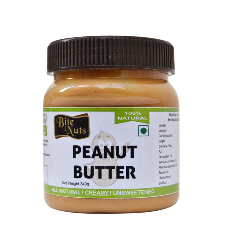 BITENUTS All Natural Creamy Peanut Butter (350g) - Kreate- Spreads