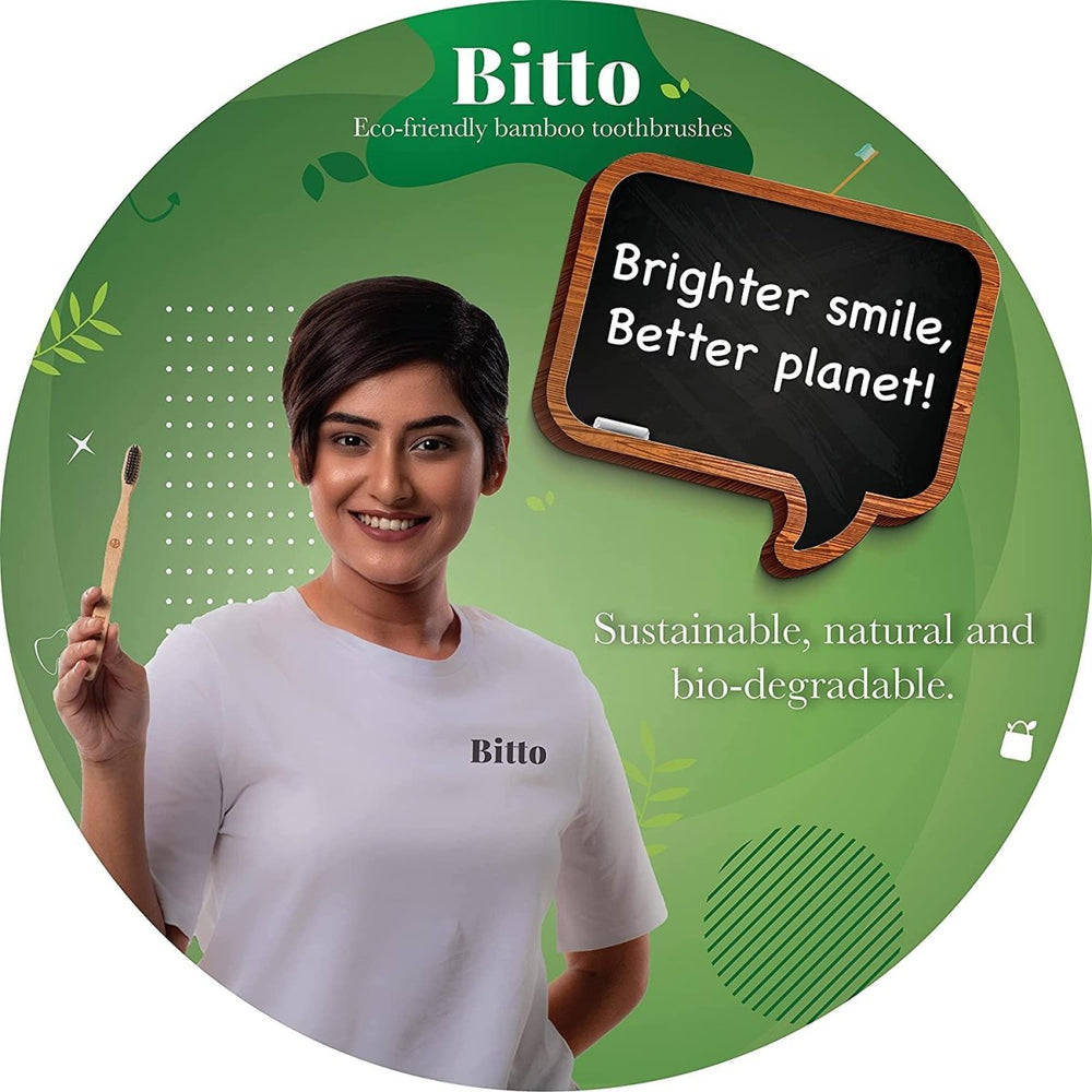 
                  
                    Bitto ORA Bamboo Toothbrush (Pack of 4) - Kreate- Dental Care
                  
                