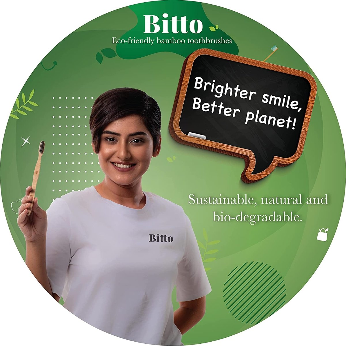 
                  
                    Bitto ORA Bamboo Toothbrush (Pack of 4) - Kreate- Dental Care
                  
                