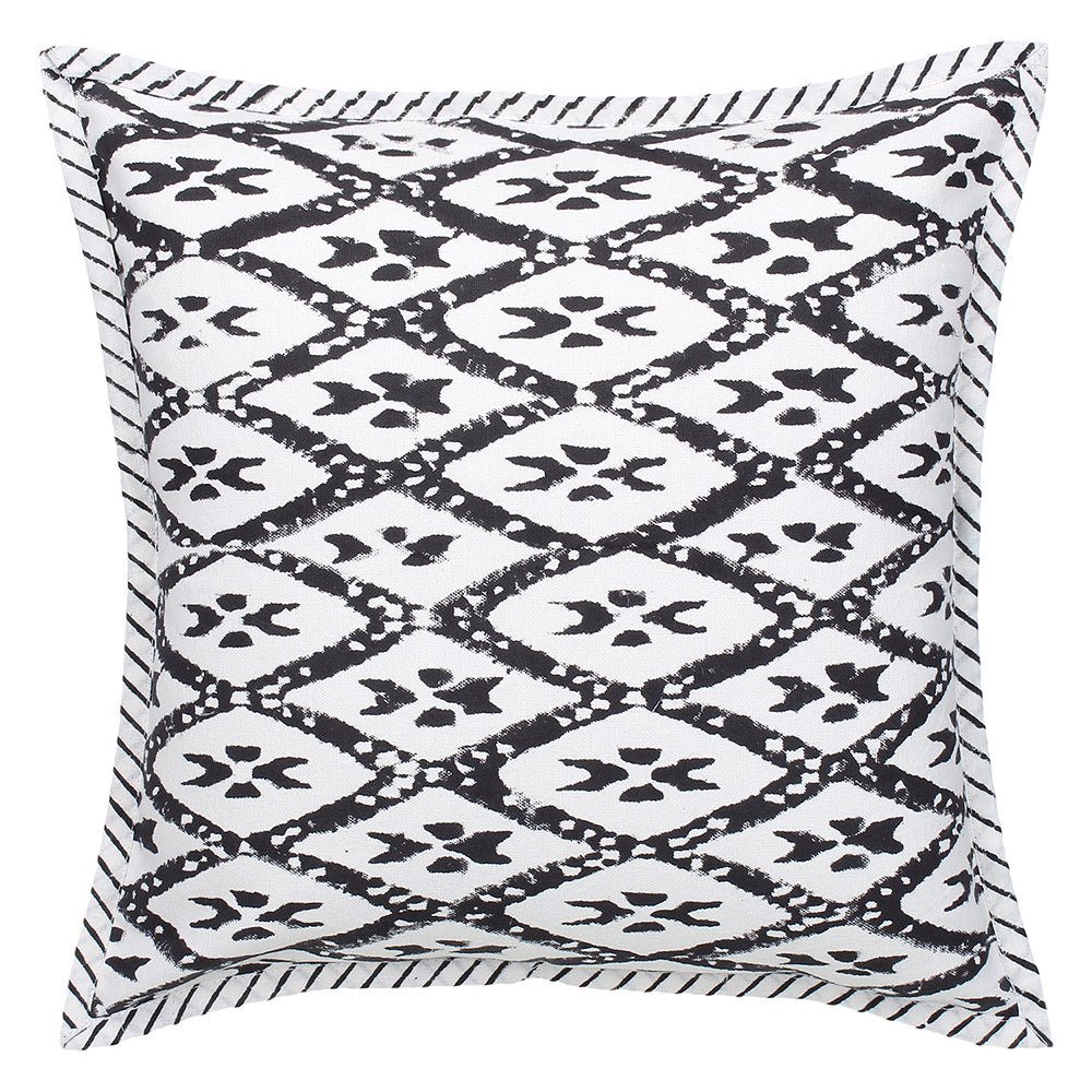 
                  
                    Black and white Block Printed Cushion Cover (Set of 2pcs) - Kreate- Cushions & Covers
                  
                