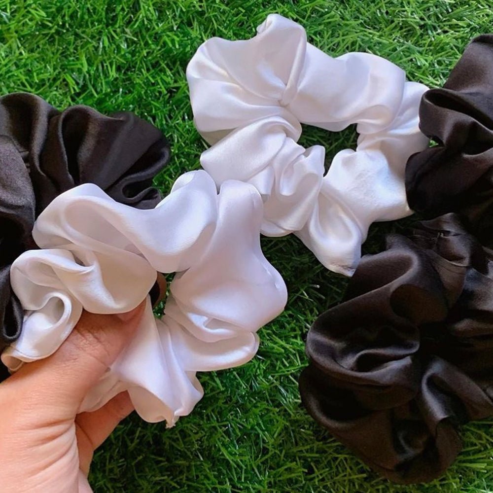 Black and White Scrunchie (Set of 5) - Kreate- Scrunchies