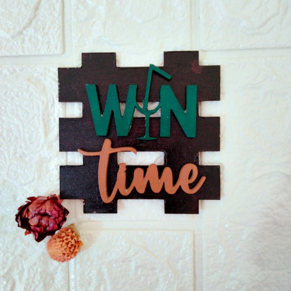 Black Base Win Time Fridge Magnet - Kreate- Coasters