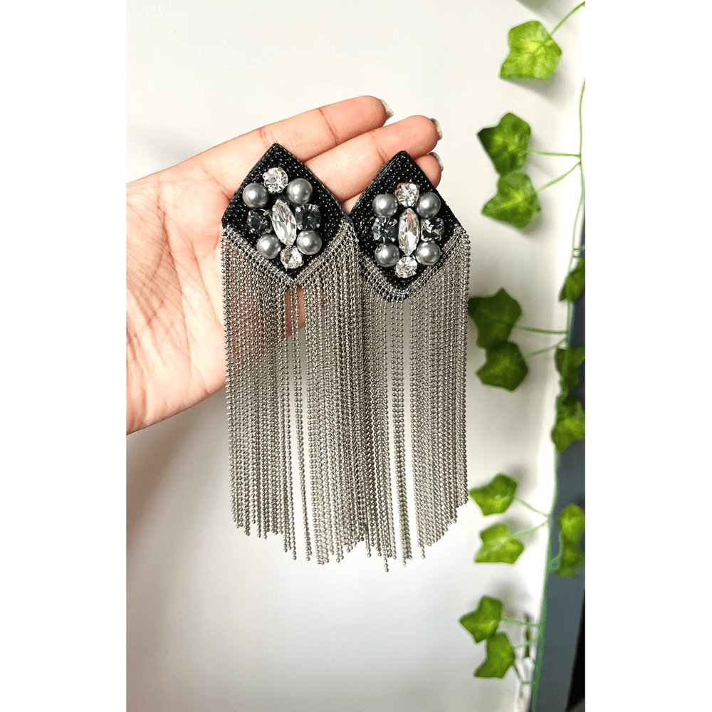 
                  
                    Black Bead Tassels - Kreate- Earrings
                  
                