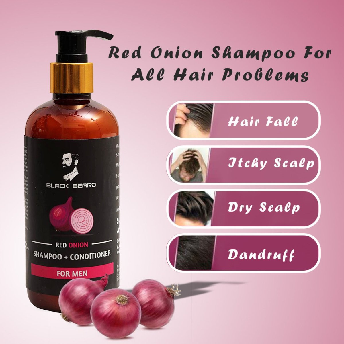 
                  
                    Black Beard Red Onion Shampoo and Conditioner (300ml) - Kreate- Shampoos
                  
                