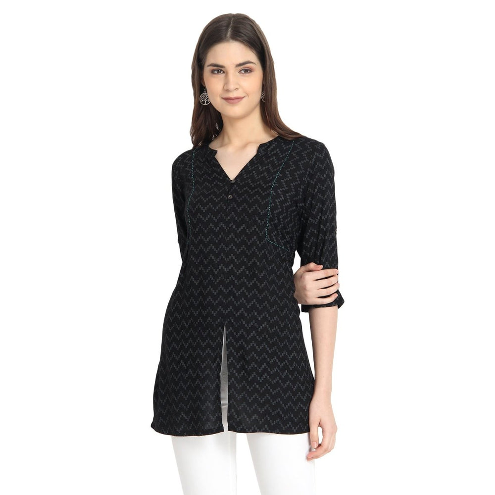 
                  
                    Black Block Print Tunic - Kreate- Kurtis & Salwar Suits
                  
                