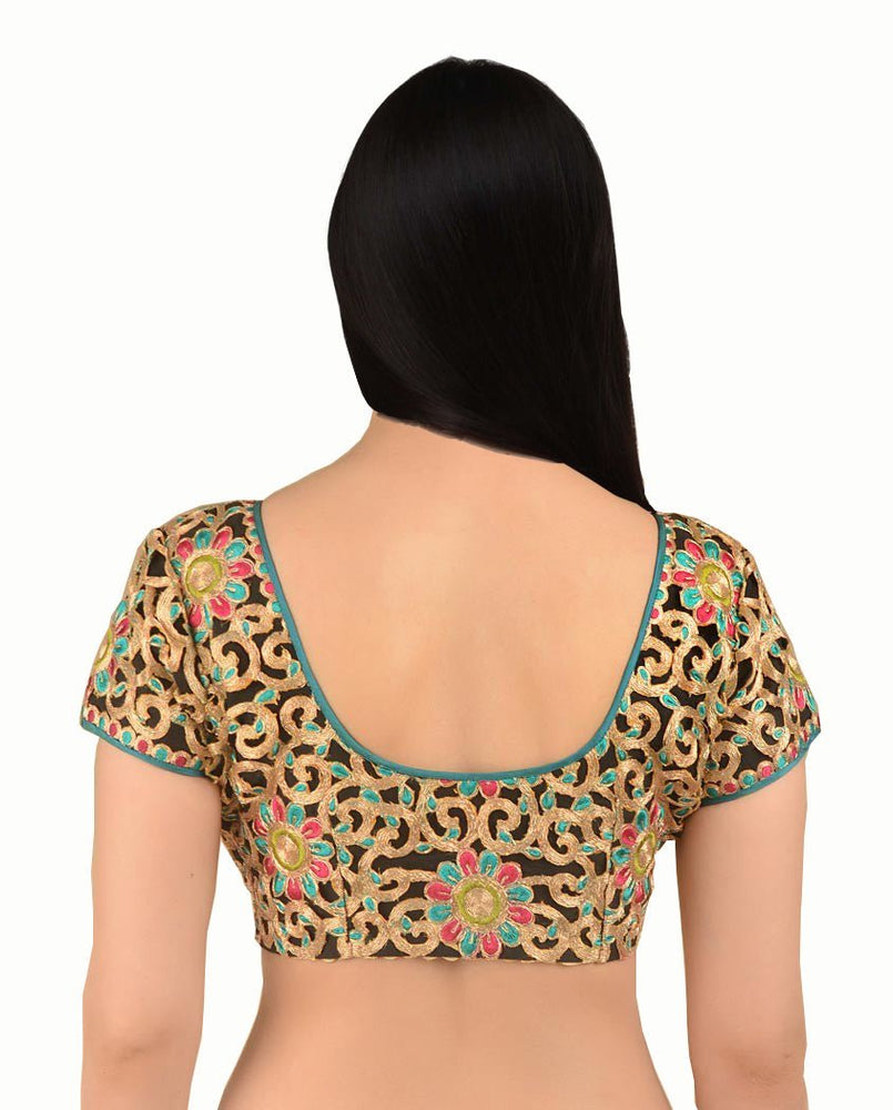 
                  
                    Black Cotton Silk Saree Blouse with Zari Embroidery - Kreate- Sarees & Blouses
                  
                
