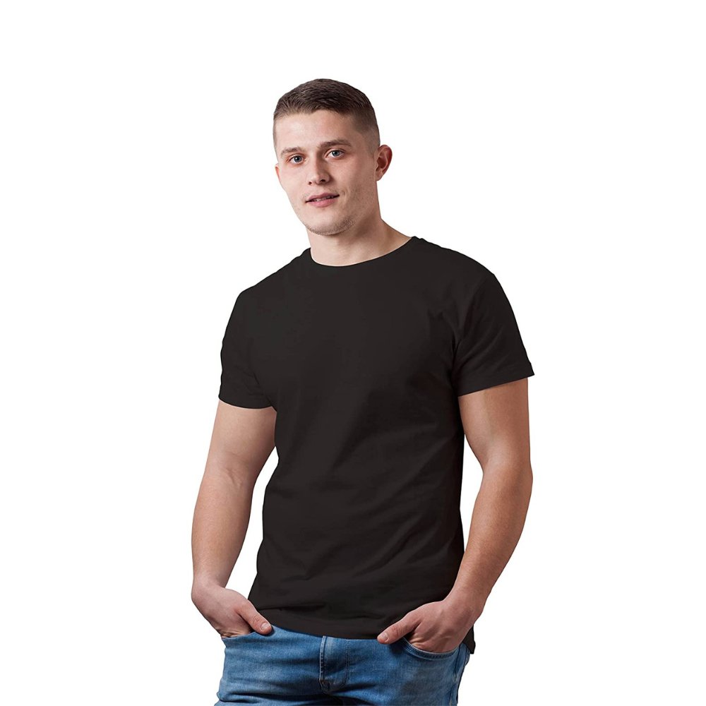 Black Cotton T-shirt for Men - Kreate- Shirts & T-Shirts