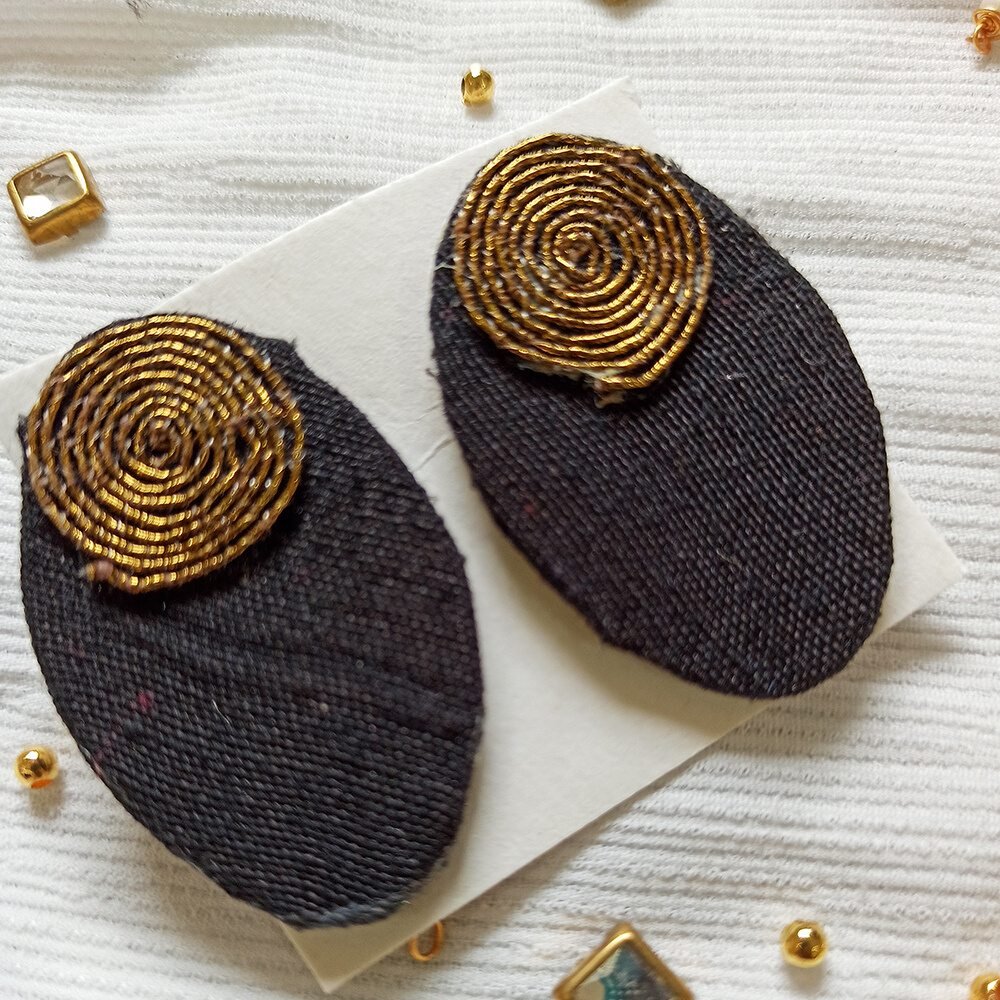 Black Ear Studs - Kreate- Earrings