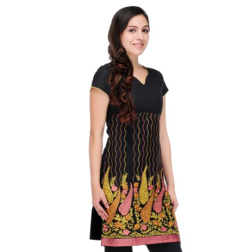 
                  
                    Black Embroidered Short Kurta - Kreate- Kurtis & Salwar Suits
                  
                