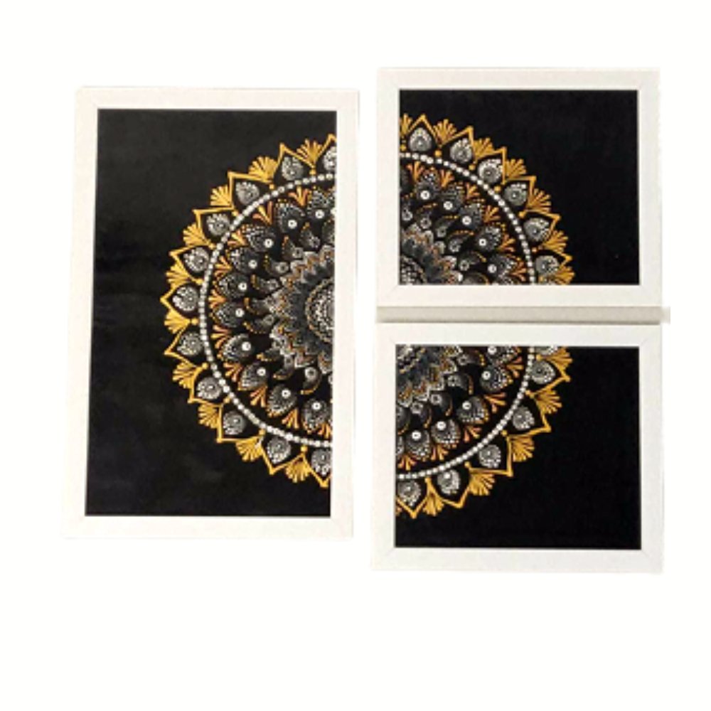 
                  
                    Black & Golden Dotted Mandala Art - Kreate- Wall Decor
                  
                