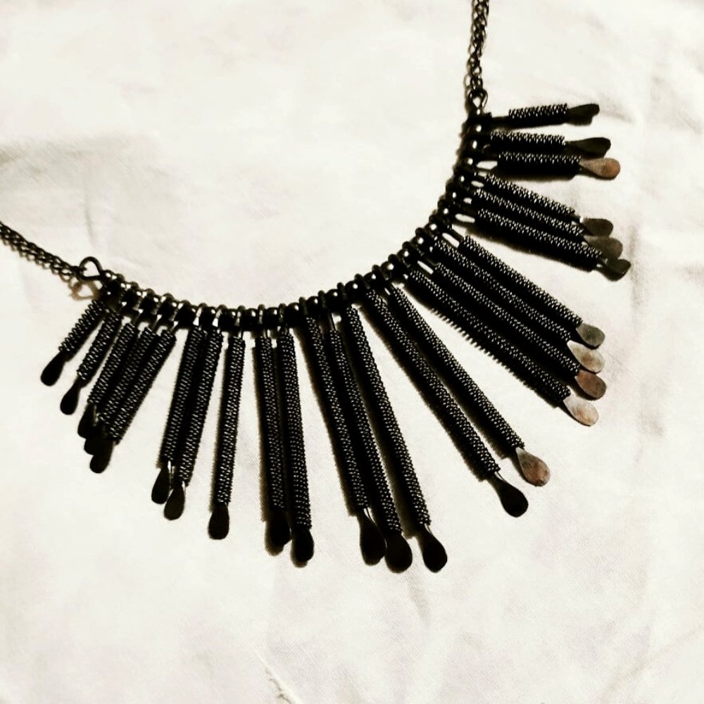 Black Oxidised Necklace - Kreate- Neckpieces