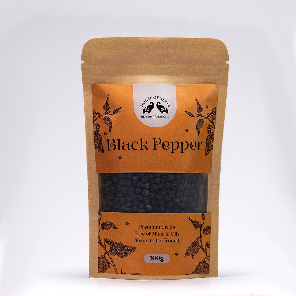 Black Pepper (Whole) - 100g - Kreate- Spices & Masalas