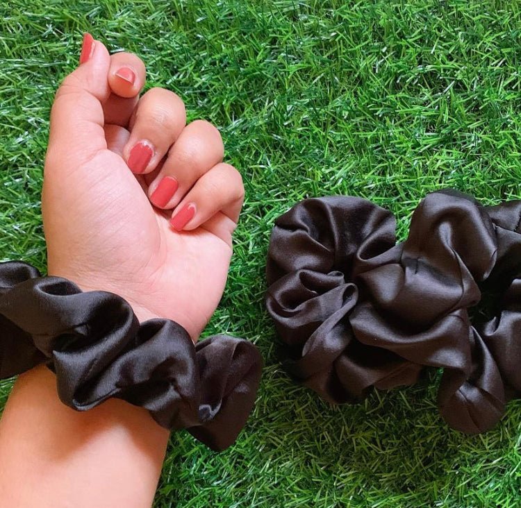 
                  
                    Black Satin Scrunchies - Kreate- Scrunchies
                  
                