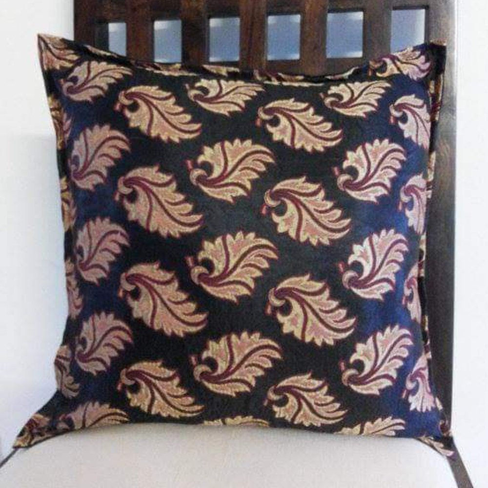 Black Silk Dupioni Cushion Cover - Kreate- Cushions & Covers