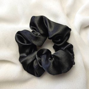 Black Silk Scrunchie - Kreate- Scrunchies