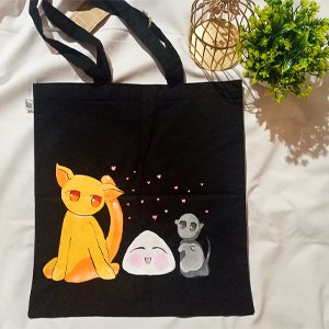 Black Tote Bag - Kreate- Tote Bags