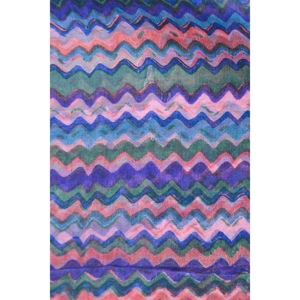 
                  
                    Blue Cotton Silk Print Stole - Kreate- Dupatta & Shawls
                  
                