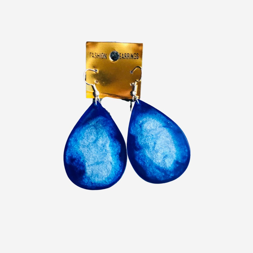 Blue Drop Shaped Earrings - Kreate- Earrings