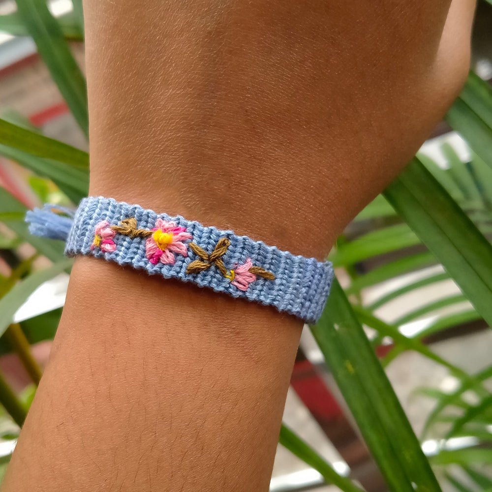 Blue Floral Bracelet - Kreate- Bangles & Bracelets