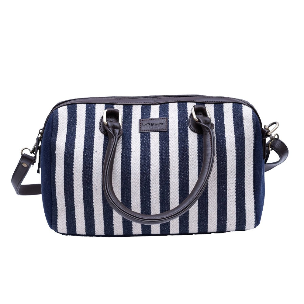 Blue N White Streak - Duffle Bag - Kreate- Bags