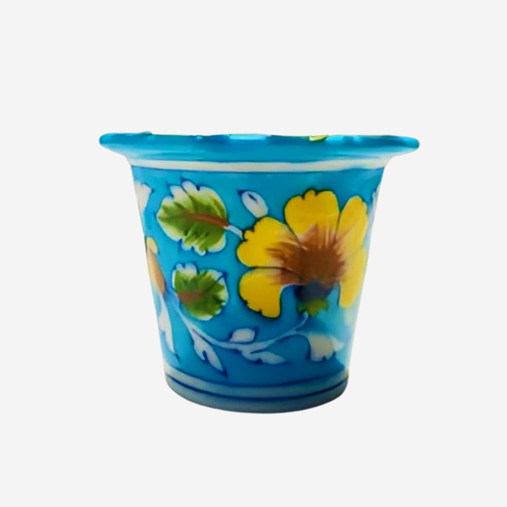 Blue Pottery Planter - Kreate- Planters & Pots