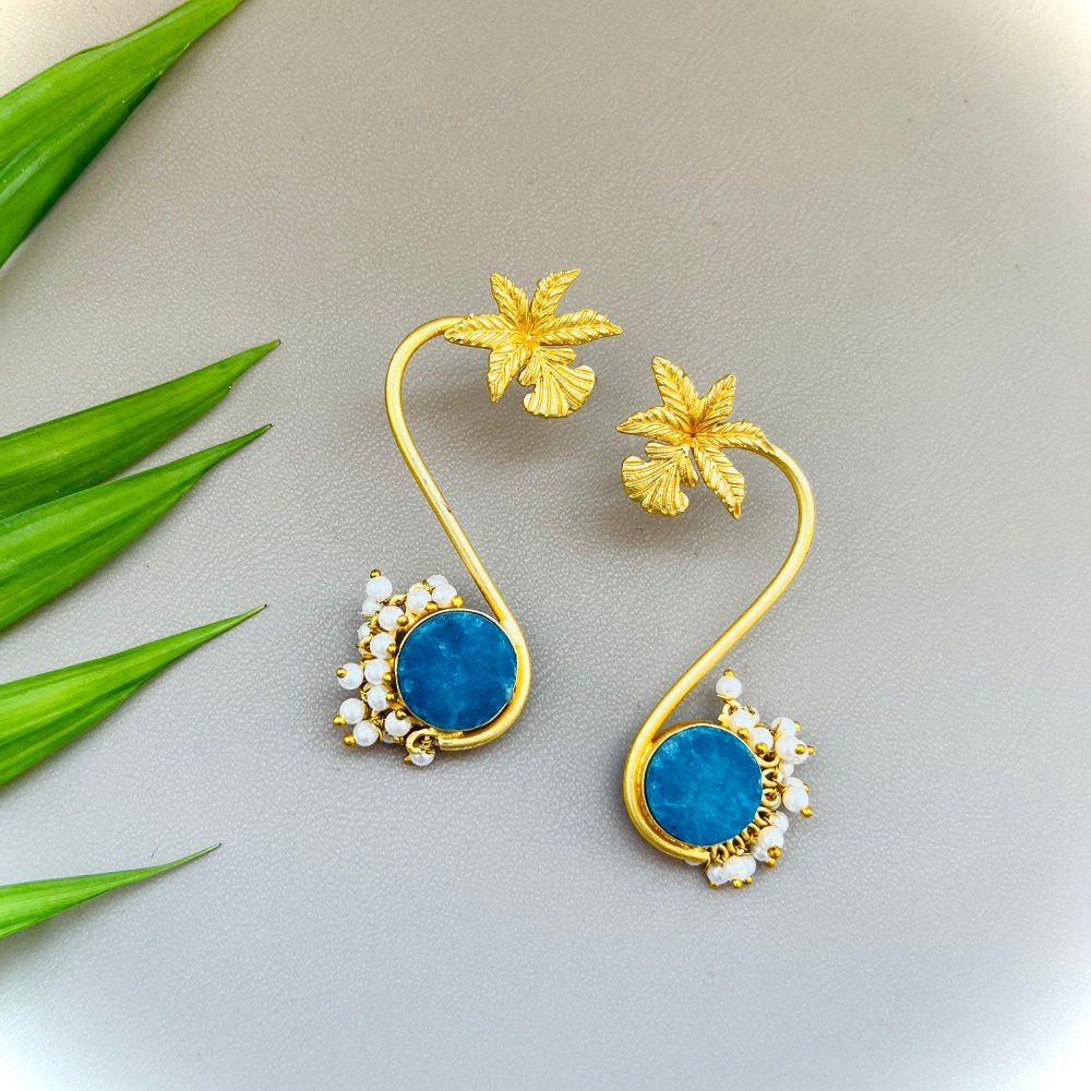 Blue Statement Earrings - Kreate- Earrings