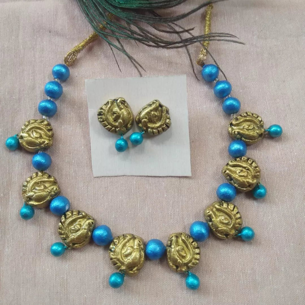 Blue Terracotta Jewellery - Kreate- Jewellery