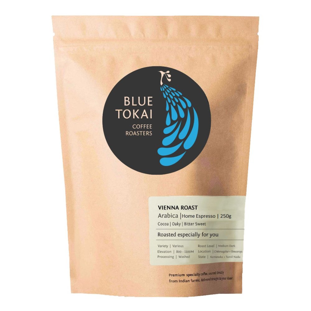 Blue Tokai Vienna Roast Dark Roast (Home Espresso) Specialty Grade Arabica Freshly Roasted Ground Coffee (250g) - Kreate- Coffee