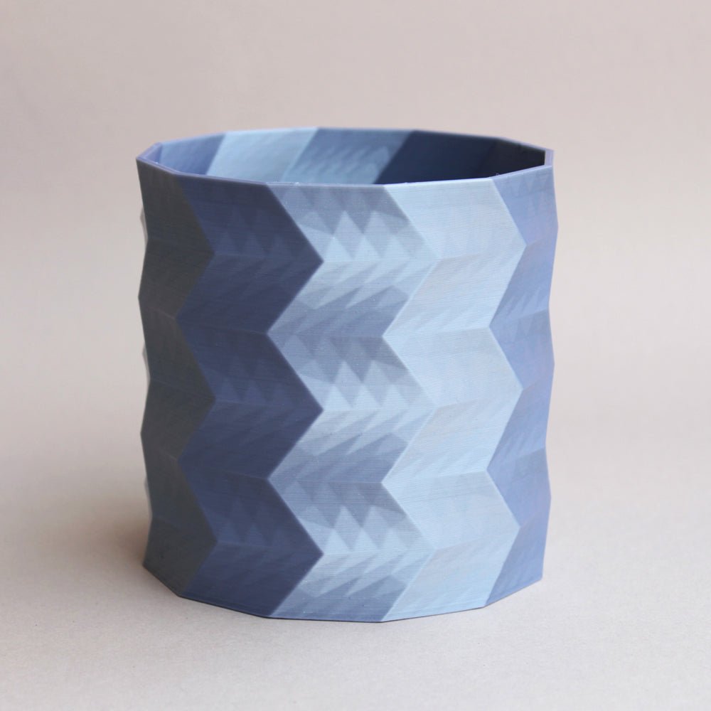 
                  
                    Bluish Silver Polygon Zig Zag Indoor Planter - Kreate- Planters & Pots
                  
                