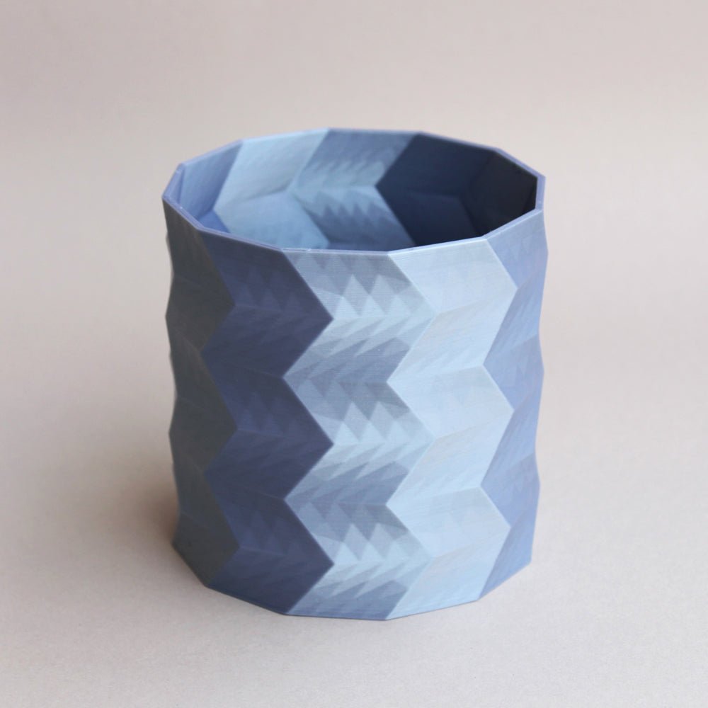 
                  
                    Bluish Silver Polygon Zig Zag Indoor Planter - Kreate- Planters & Pots
                  
                