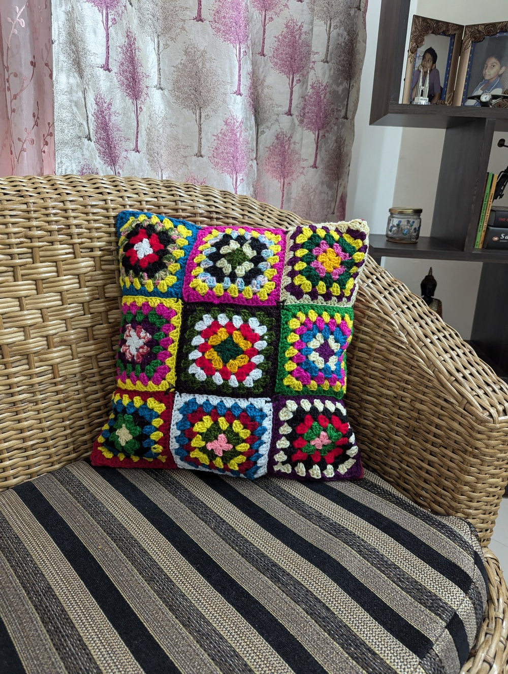 Bohemian Granny Square Mosaic Cushion Cover