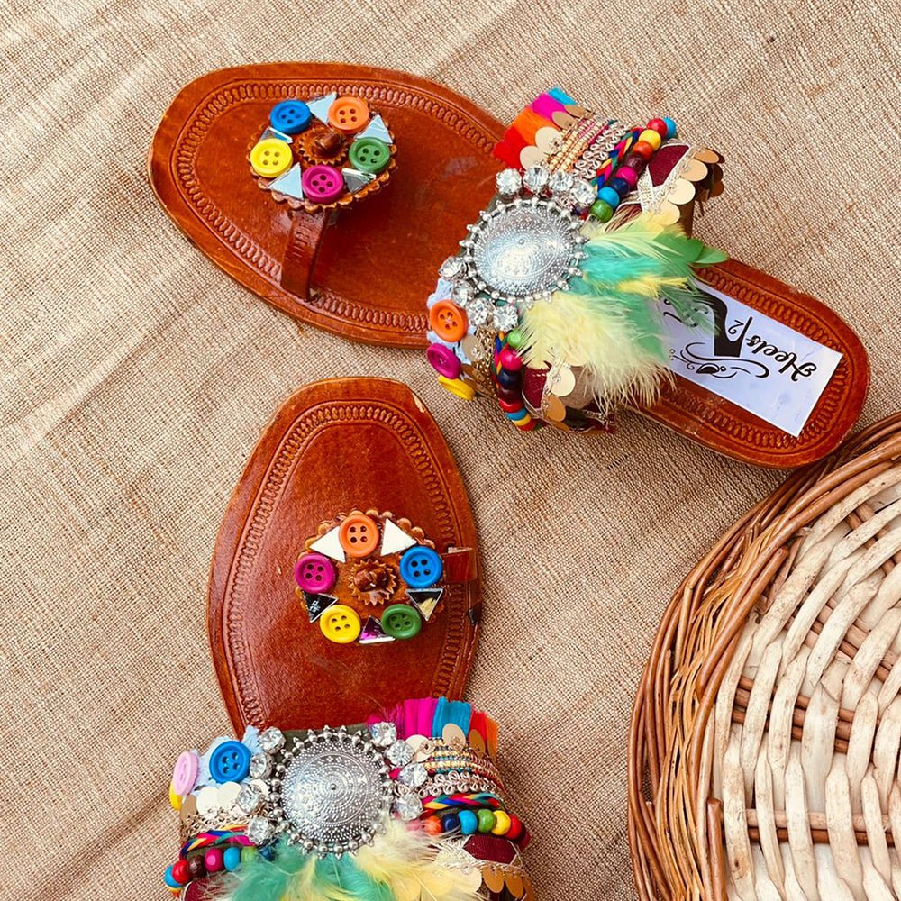 
                  
                    BoHo Feather Love Kolhapuri Sandals - Kreate- Women's Footwear
                  
                