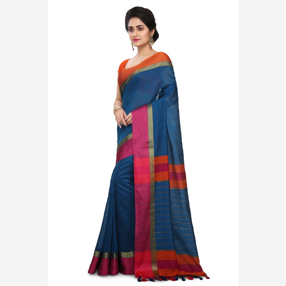 Bollywood Cotton Blend Handloom Saree - Kreate- Sarees & Blouses