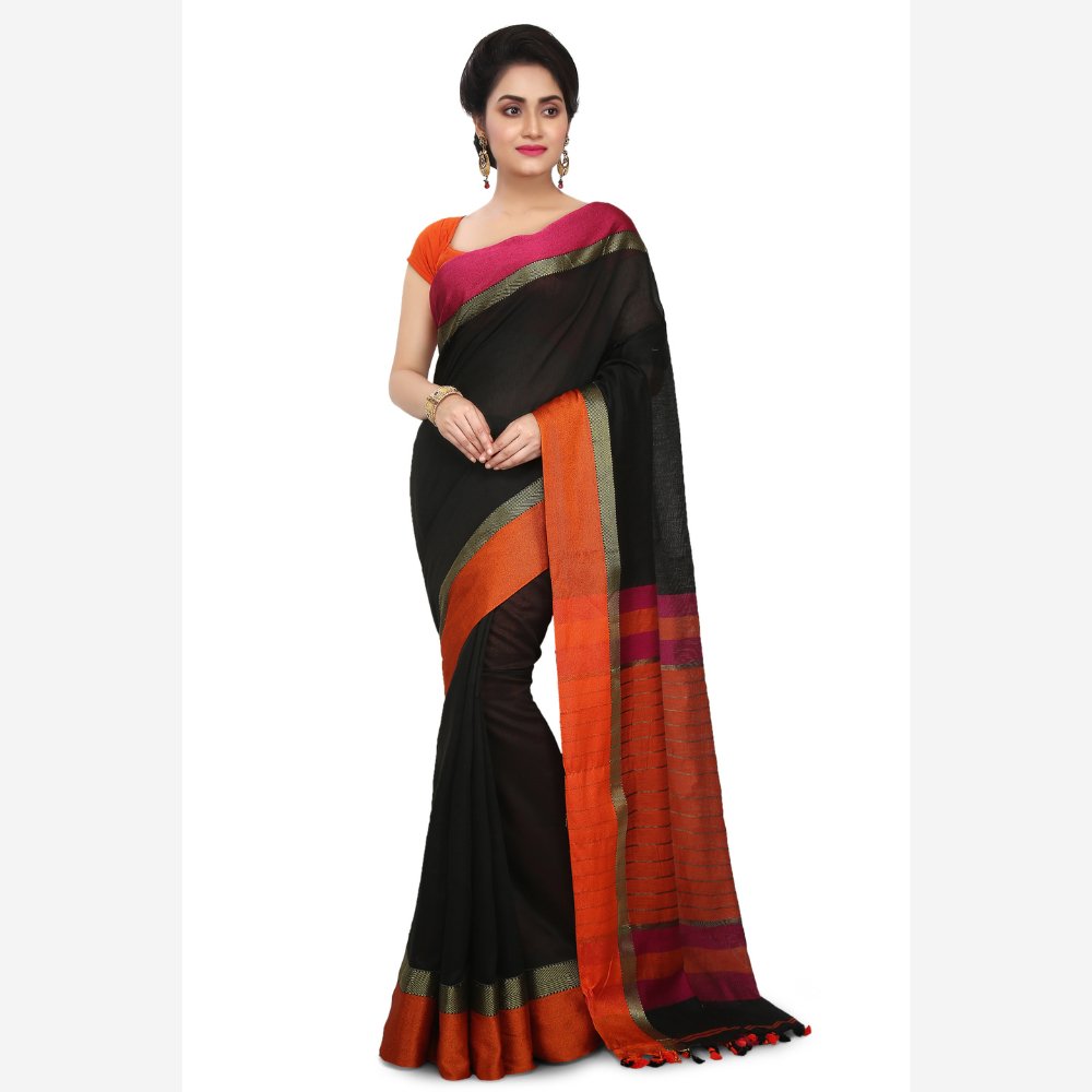 Bollywood Cotton Blend Handloom Saree - Kreate- Sarees & Blouses