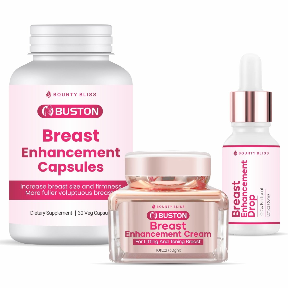 Bounty Bliss Breast Enhancement Cream, Breast Enhancement Capsule, Breast Enhancement Liquid Drops Combo Pack - Kreate- Women Hygiene