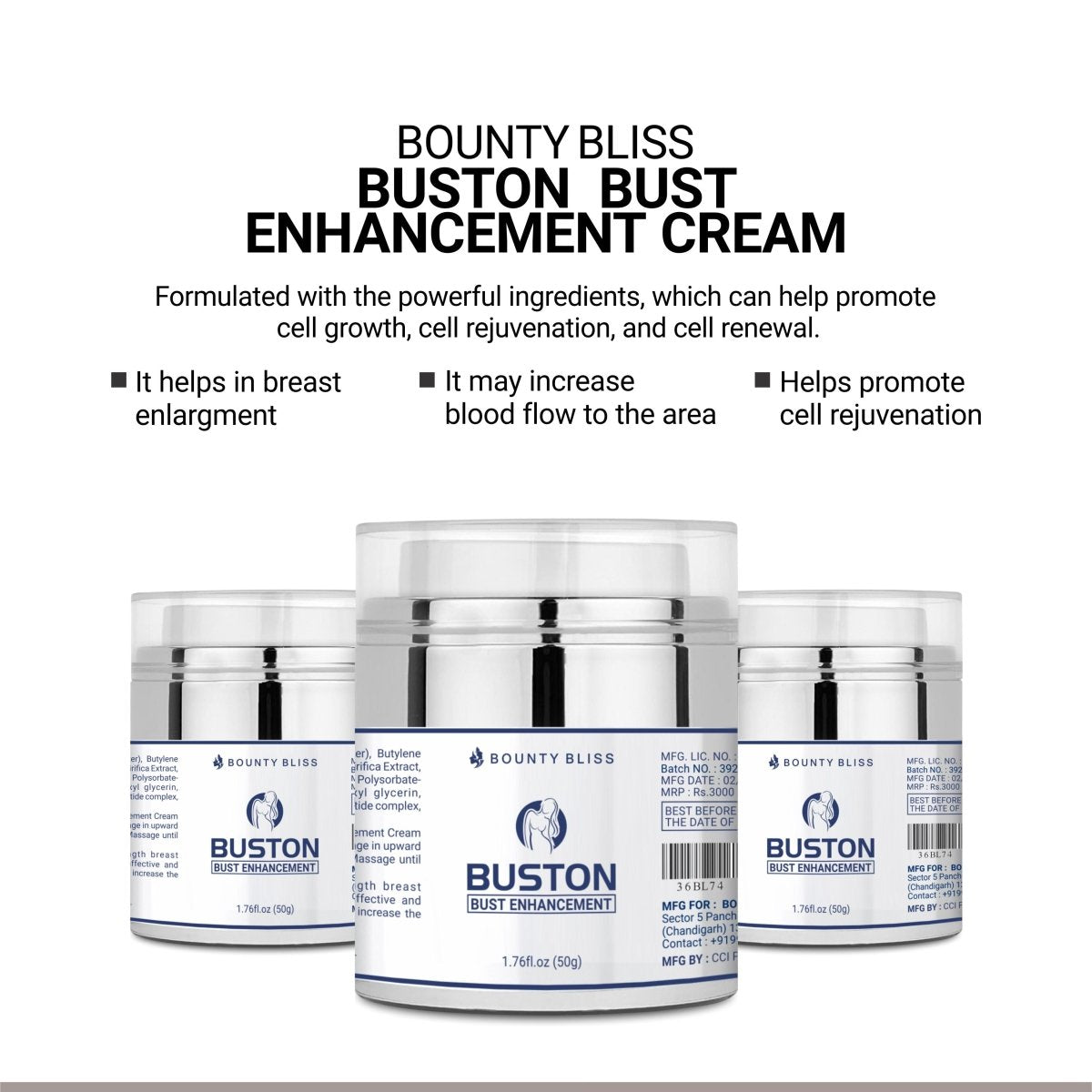 
                  
                    Bounty Bliss BUSTON Breast Enlargement Cream - Kreate- Women Hygiene
                  
                