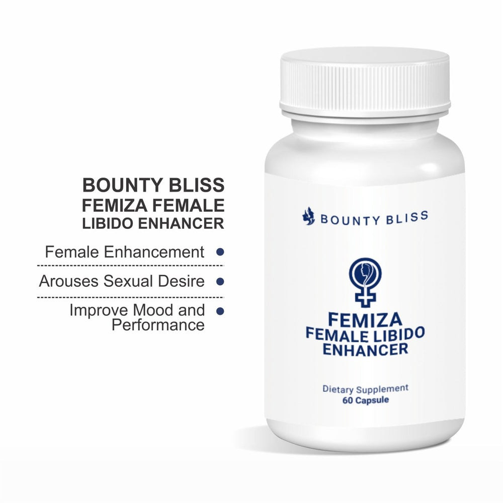 
                  
                    Bounty Bliss Femiza Female Libido Enhancer 60 Capsules - Kreate- Women Hygiene
                  
                